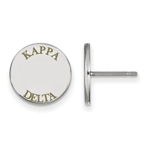 Kappa Delta Sorority Enameled Sterling Silver Post Earrings 2.09 gr