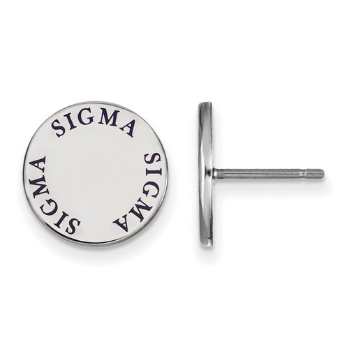Tri Sigma Sorority Enameled Post Earrings in Sterling Silver 2.24 gr