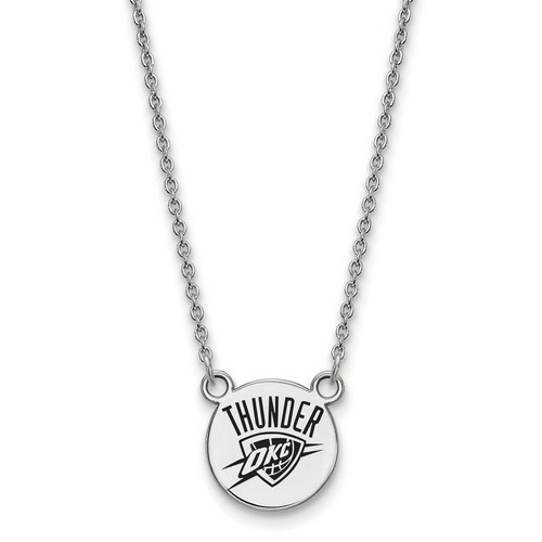 Oklahoma City Thunder Small Disc Necklace in Sterling Silver 3.31 gr