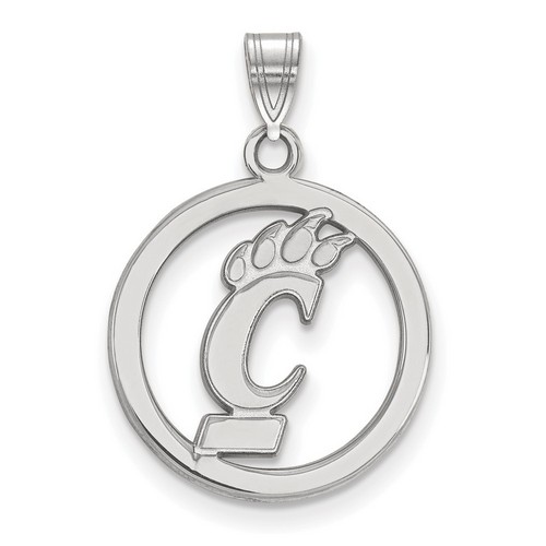 University of Cincinnati Bearcats Small Sterling Silver Circle Pendant 1.75 gr