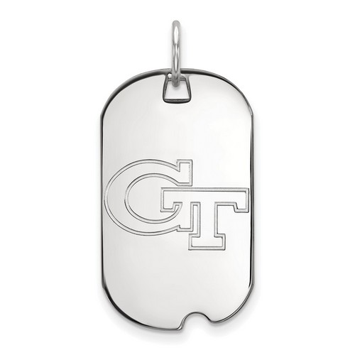 Georgia Tech Yellow Jackets Small Dog Tag in Sterling Silver 4.37 gr