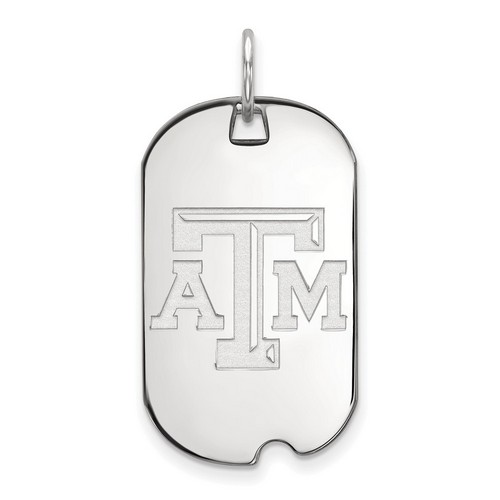 Texas A&M University Aggies Small Dog Tag in Sterling Silver 4.38 gr