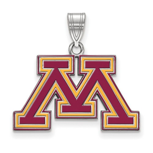 University of Minnesota Golden Gophers Medium Pendant in Sterling Silver 2.72 gr