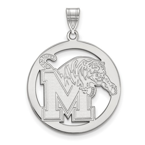 University of Memphis Tigers L Sterling Silver Circle Pendant 4.66 gr