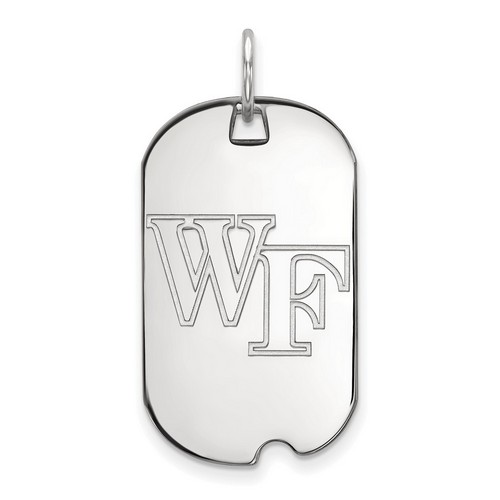 Wake Forest University Demon Deacons Small Dog Tag in Sterling Silver 4.58 gr