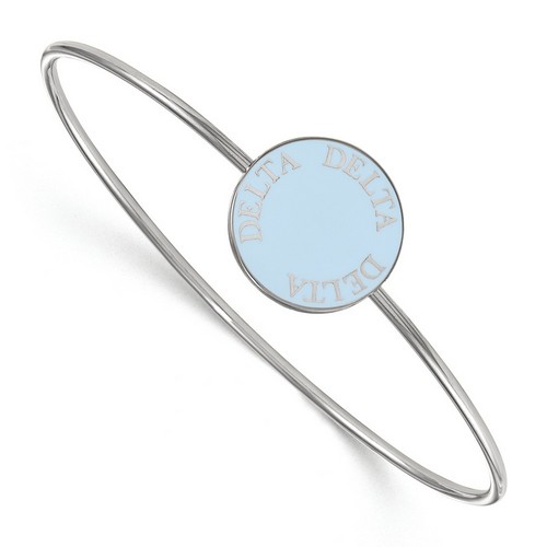 Tri Delta Sorority Enameled Slip-On Bangle in Sterling Silver 7.20 gr