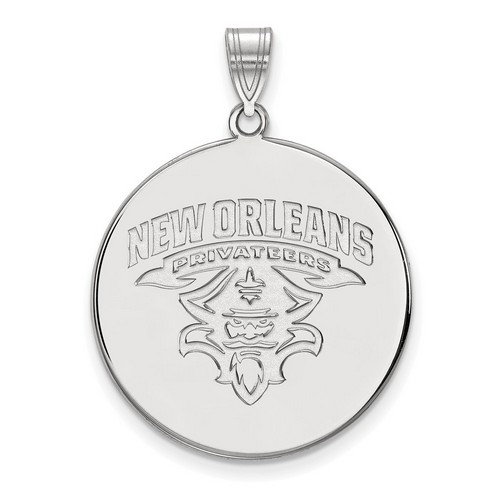 University of New Orleans Privateers XL Disc Pendant in Sterling Silver 5.66 gr
