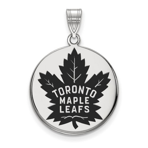 Toronto Maple Leafs Large Disc Pendant in Sterling Silver 4.03 gr