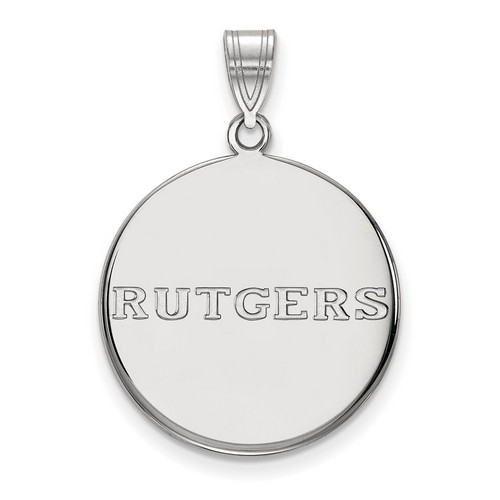 Rutgers University Scarlet Knights Large Disc Pendant in Sterling Silver 4.29 gr