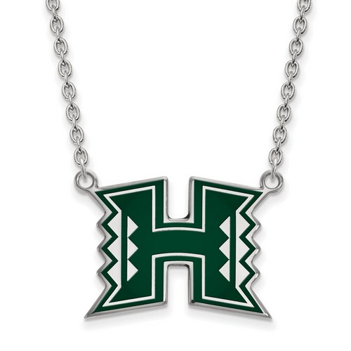 University of Hawaii Rainbow Warriors Sterling Silver Pendant Necklace 6.73 gr