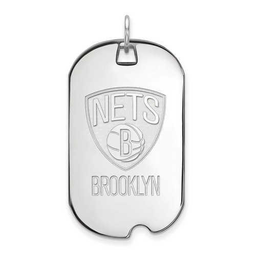 Brooklyn Nets Large Dog Tag in Sterling Silver 7.46 gr
