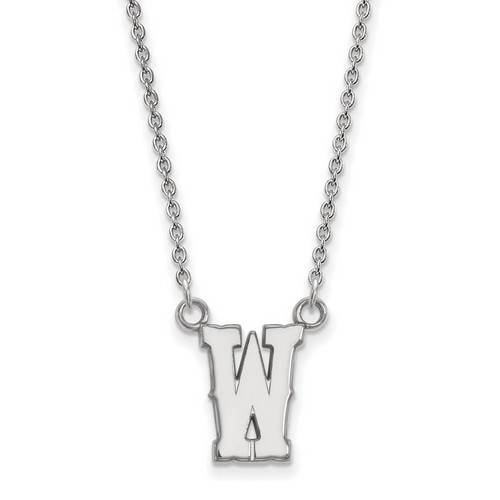 University of Wyoming Cowboys Small Pendant Necklace in Sterling Silver 2.89 gr