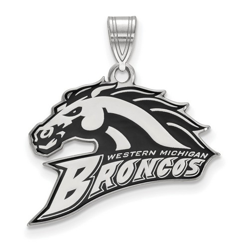 Western Michigan University Broncos Large Pendant in Sterling Silver 2.96 gr