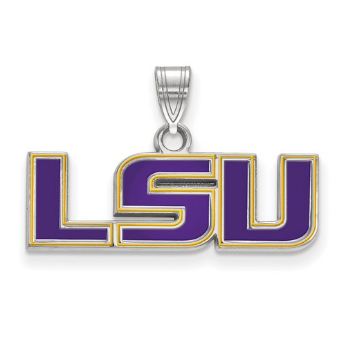 Louisiana State University LSU Tigers Small Pendant in Sterling Silver 1.65 gr