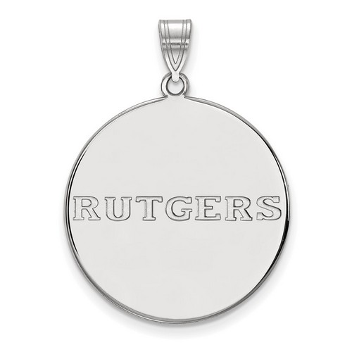 Rutgers University Scarlet Knights XL Disc Pendant in Sterling Silver 5.91 gr