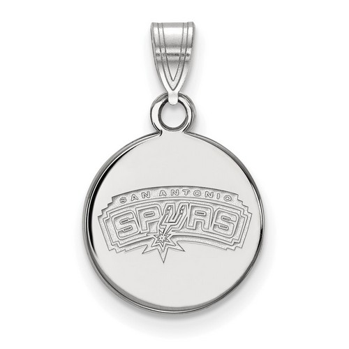 San Antonio Spurs Small Disc Pendant in Sterling Silver 1.49 gr