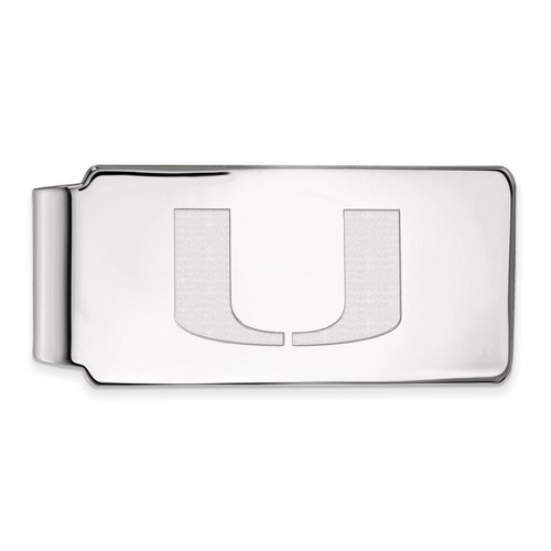 University of Miami Hurricanes Money Clip in Sterling Silver 16.51 gr