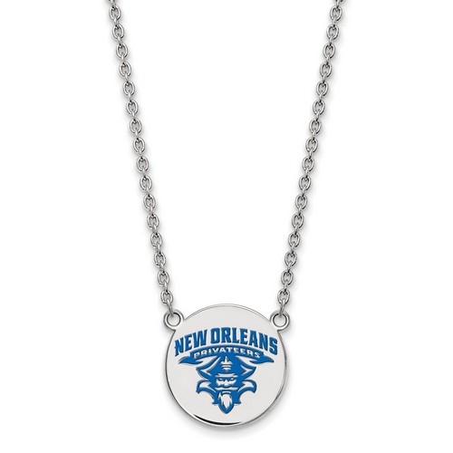 University of New Orleans Privateers Large Sterling Silver Disc Necklace 6.48 gr