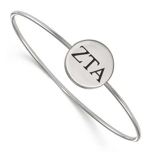 Zeta Tau Alpha Sorority Enameled Sterling Silver Slip-On Bangle