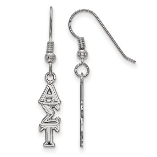 Alpha Sigma Tau Sorority Small Dangle Earrings in Sterling Silver 1.53 gr
