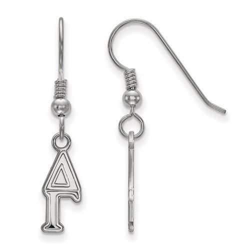 Delta Gamma Sorority Small Dangle Earrings in Sterling Silver 1.53 gr