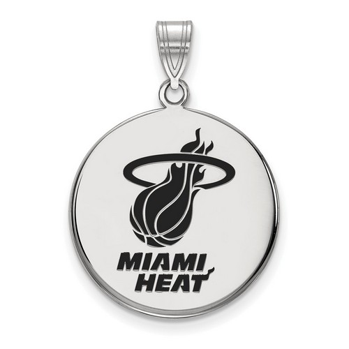 Miami Heat Large Disc Pendant in Sterling Silver 4.31 gr