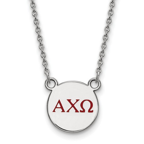 Alpha Chi Omega Sorority XS Pendant Necklace in Sterling Silver 3.34 gr