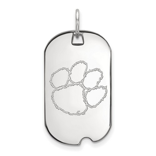 Clemson University Tigers Small Dog Tag in Sterling Silver 4.47 gr