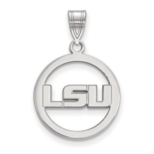 Louisiana State University LSU Tigers Sterling Silver Circle Pendant 1.84 gr