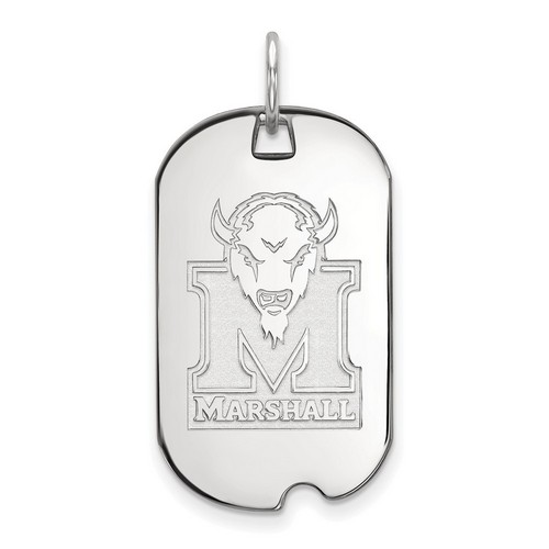 Marshall University Thundering Herd Small Dog Tag in Sterling Silver 4.18 gr