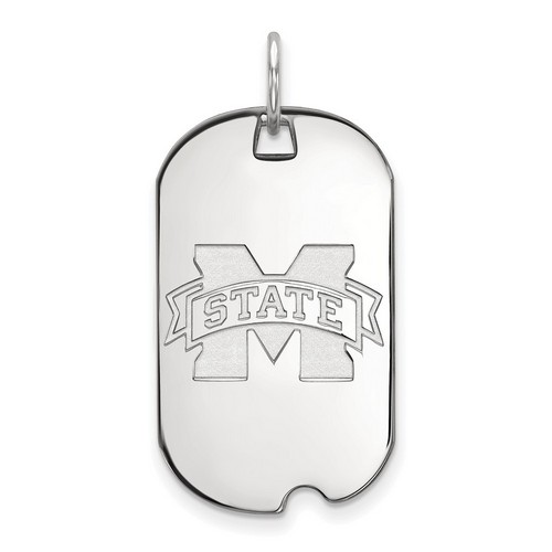 Mississippi State University Bulldogs Small Dog Tag in Sterling Silver 4.14 gr