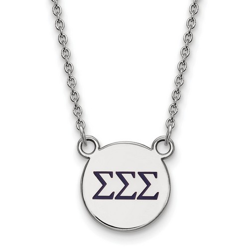 Sigma Sigma Sigma Sorority XS Sterling Silver Pendant Necklace 3.34 gr