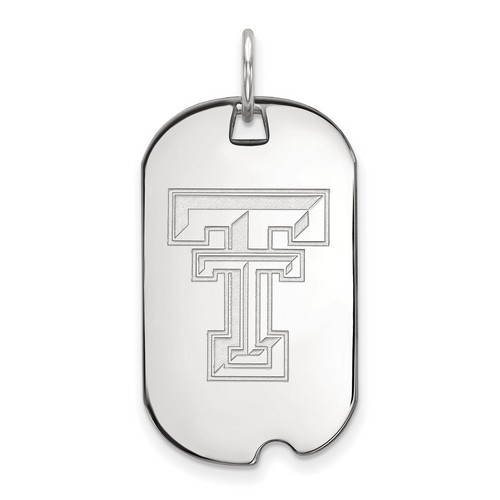 Texas Tech University Red Raiders Small Dog Tag in Sterling Silver 4.23 gr