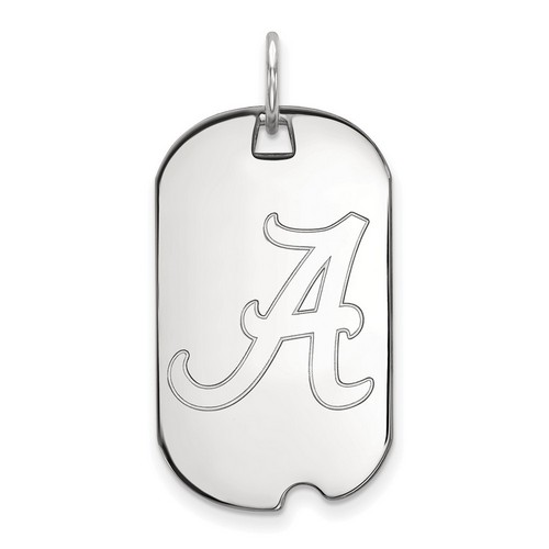 University of Alabama Crimson Tide Small Dog Tag in Sterling Silver 4.62 gr