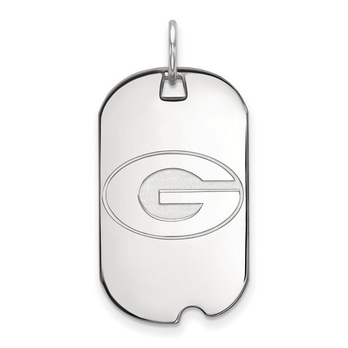 University of Georgia Bulldogs Small Dog Tag in Sterling Silver 4.43 gr