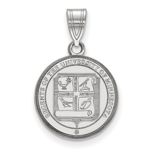 University of Minnesota Golden Gophers Medium Crest Pendant in Sterling Silver