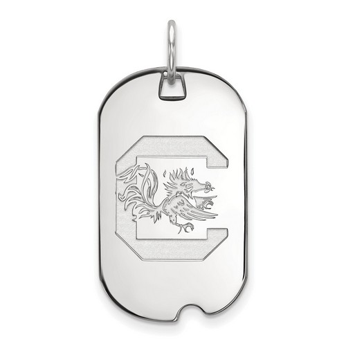 University of South Carolina Gamecocks Small Dog Tag in Sterling Silver 4.28 gr
