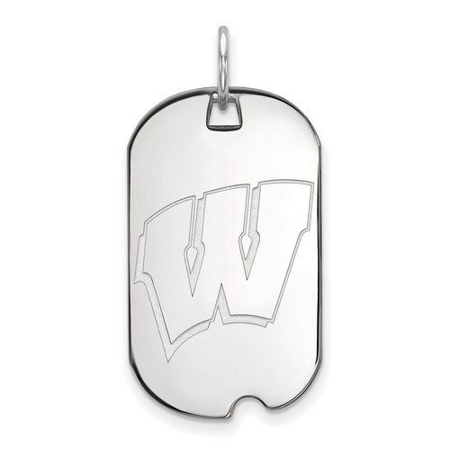 University of Wisconsin Badgers Small Dog Tag in Sterling Silver 4.66 gr