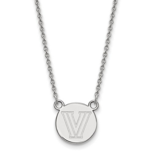 Villanova University Wildcats Small Disc Necklace in Sterling Silver 3.32 gr