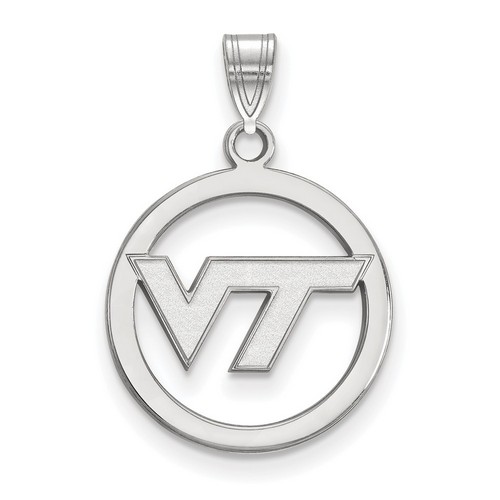 Virginia Tech Hokies Small Sterling Silver Circle Pendant 1.74 gr