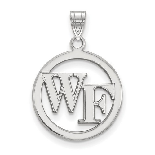 Wake Forest University Demon Deacons Small Sterling Silver Circle Pendant