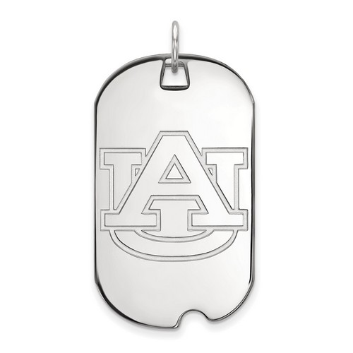 Auburn University Tigers Large Dog Tag in Sterling Silver 7.66 gr