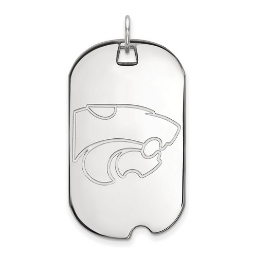Kansas State University Wildcats Large Dog Tag in Sterling Silver 7.91 gr