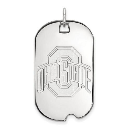 Ohio State University Buckeyes Large Dog Tag in Sterling Silver 7.42 gr