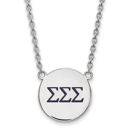 Tri Sigma Sorority Small Pendant Necklace in Sterling Silver 6.49 gr