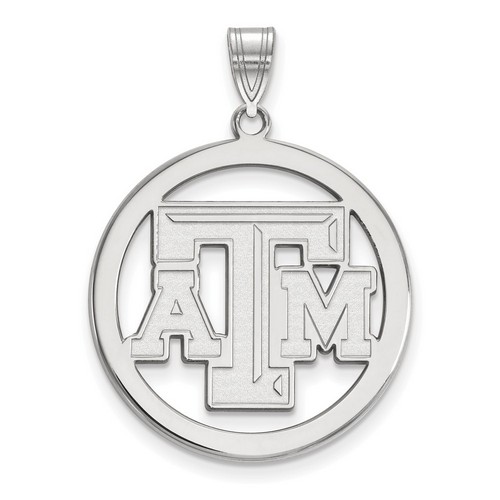 Texas A&M University Aggies Large Sterling Silver Circle Pendant 4.28 gr