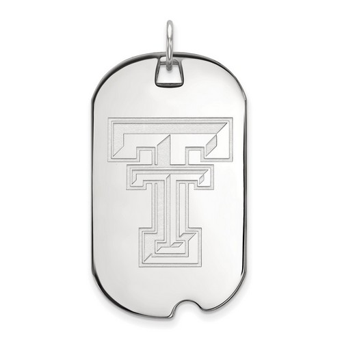 Texas Tech University Red Raiders Large Dog Tag in Sterling Silver 7.46 gr