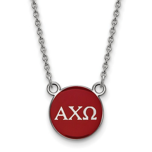 Alpha Chi Omega Sorority XS Pendant Necklace in Sterling Silver 2.75 gr
