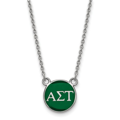 Alpha Sigma Tau Sorority XS Pendant Necklace in Sterling Silver 2.75 gr