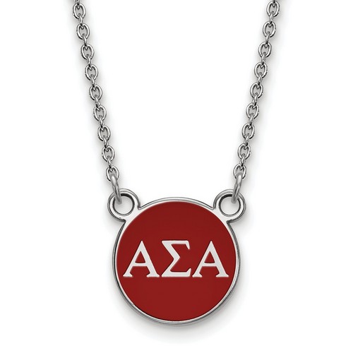 Alpha Sigma Alpha Sorority XS Pendant Necklace in Sterling Silver 2.75 gr
